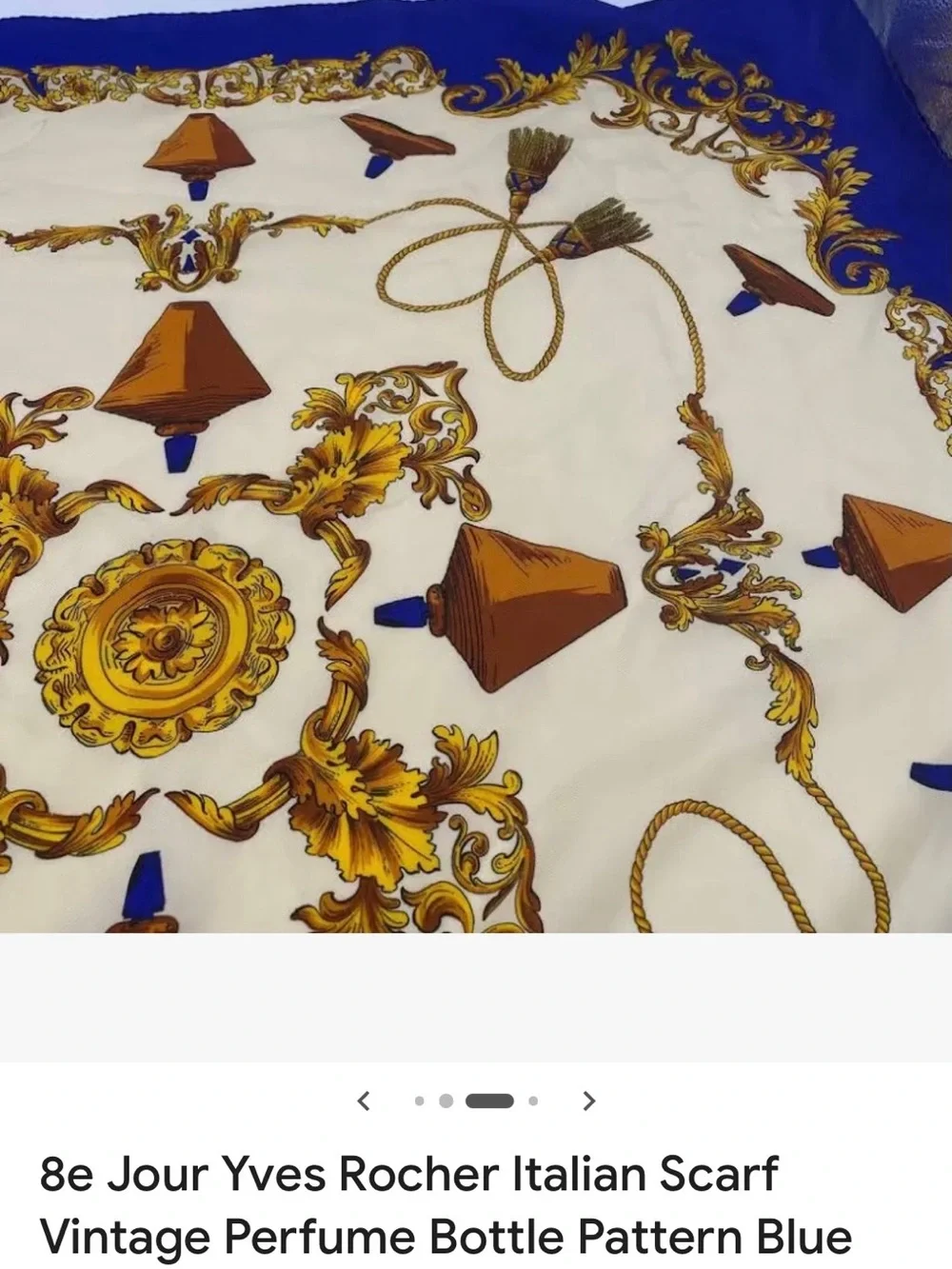 Luxury Blue & Cream Decorative Silk-Feel Scarf for Home Dining/#010 (earc 81226)